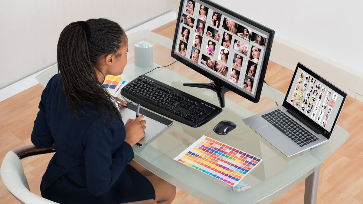 Woman at a computer