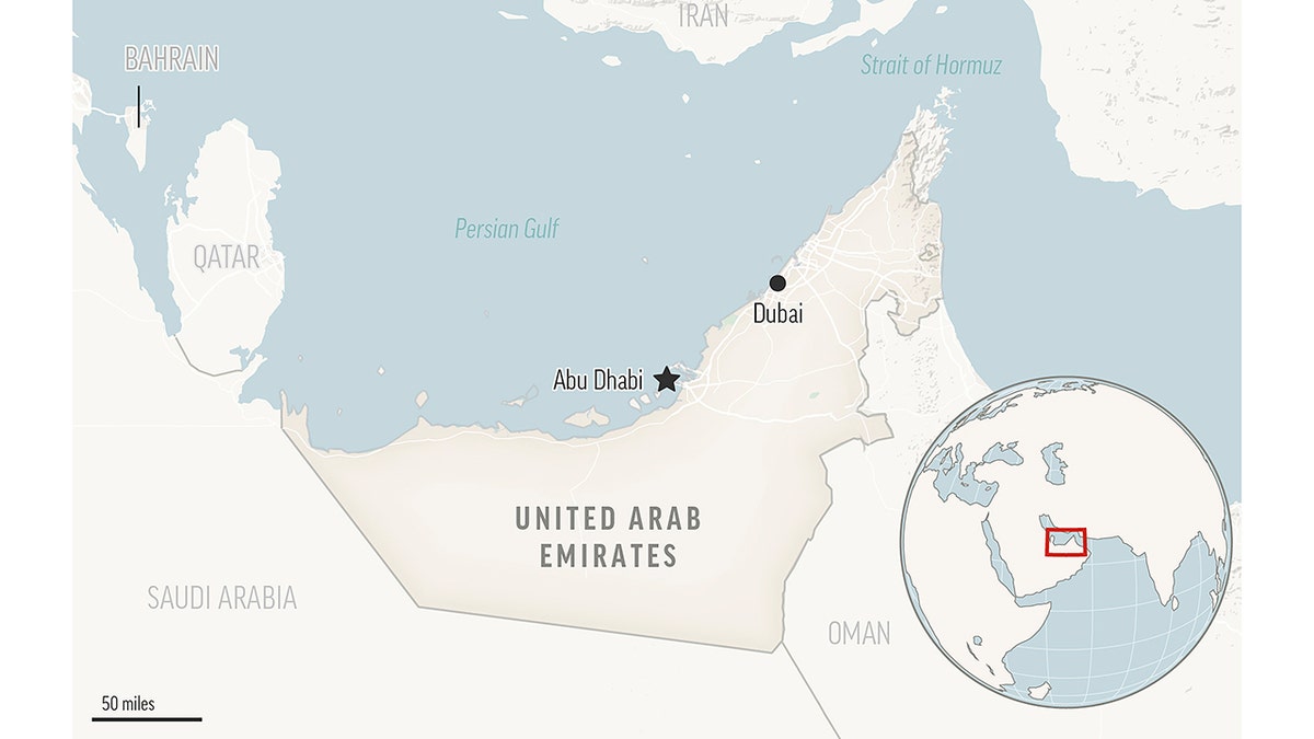 UAE locator map