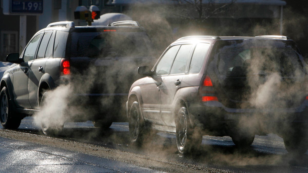 Cars give off exhaust fumes