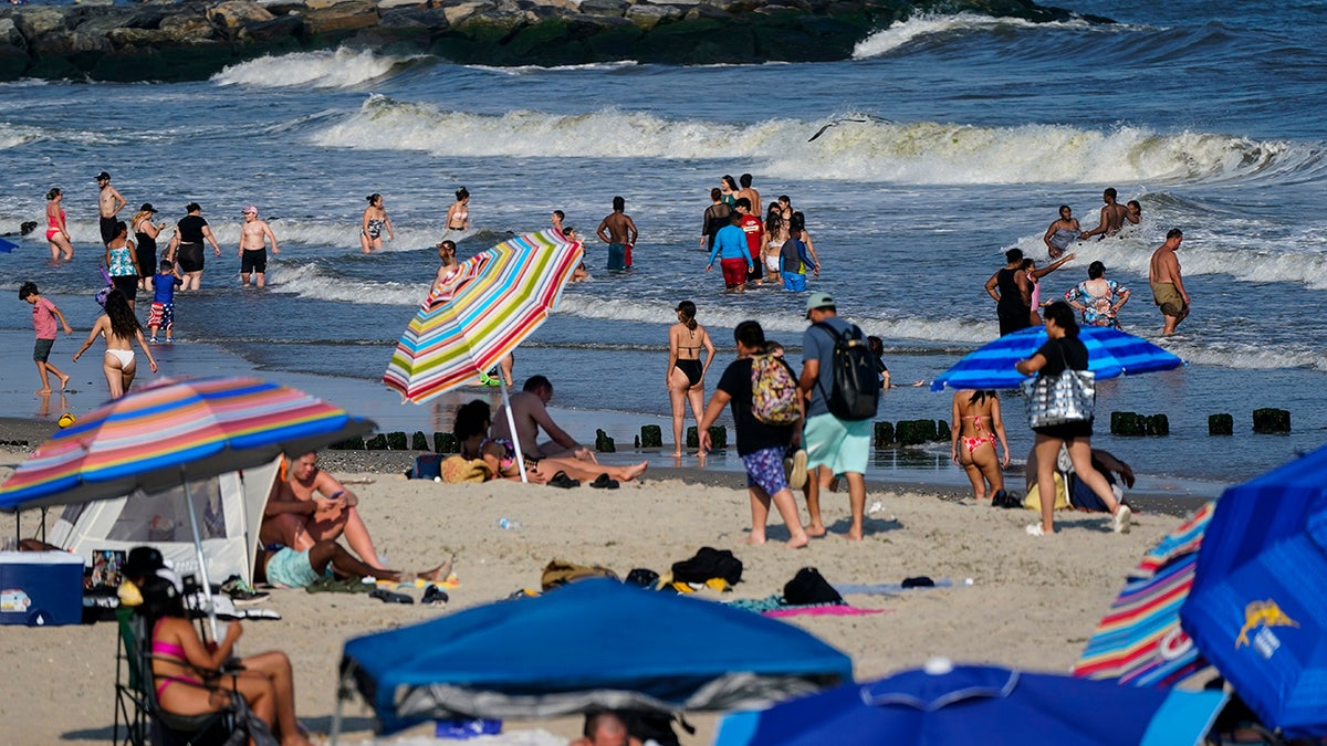 Rockaway Beach crowded with sunbathers last year