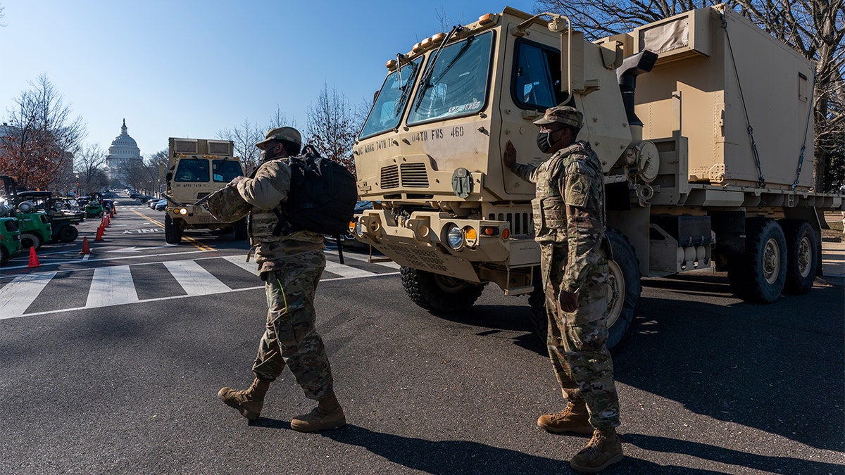 National Guard troops in DC in January 2021