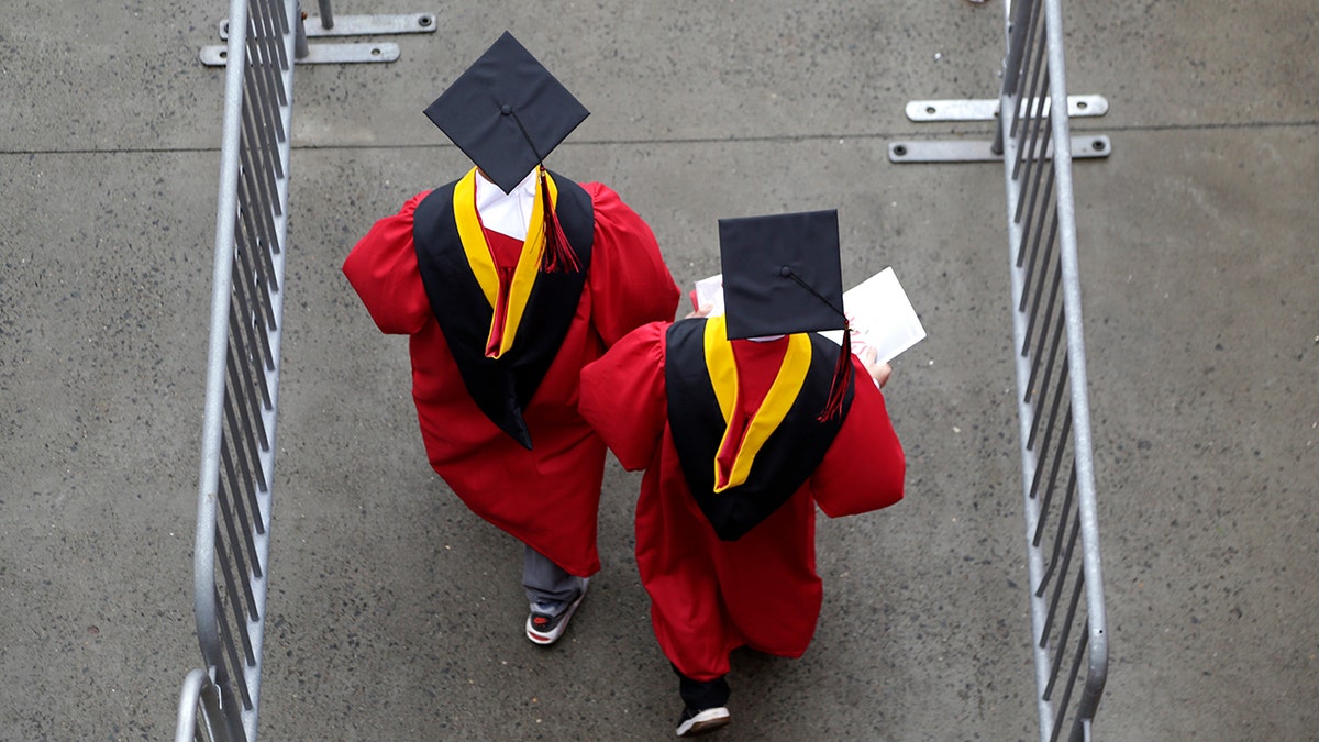 Graduates walking
