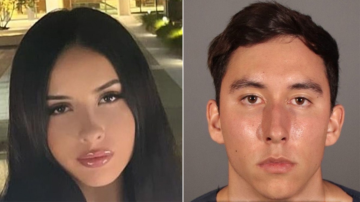 Andrea Vazquez headshot next to Gabriel Esparza booking photo