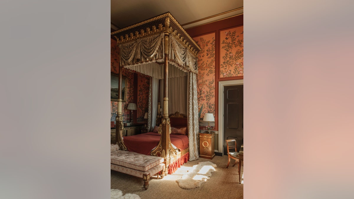 An elaborate bedroom in Belvoir Castle