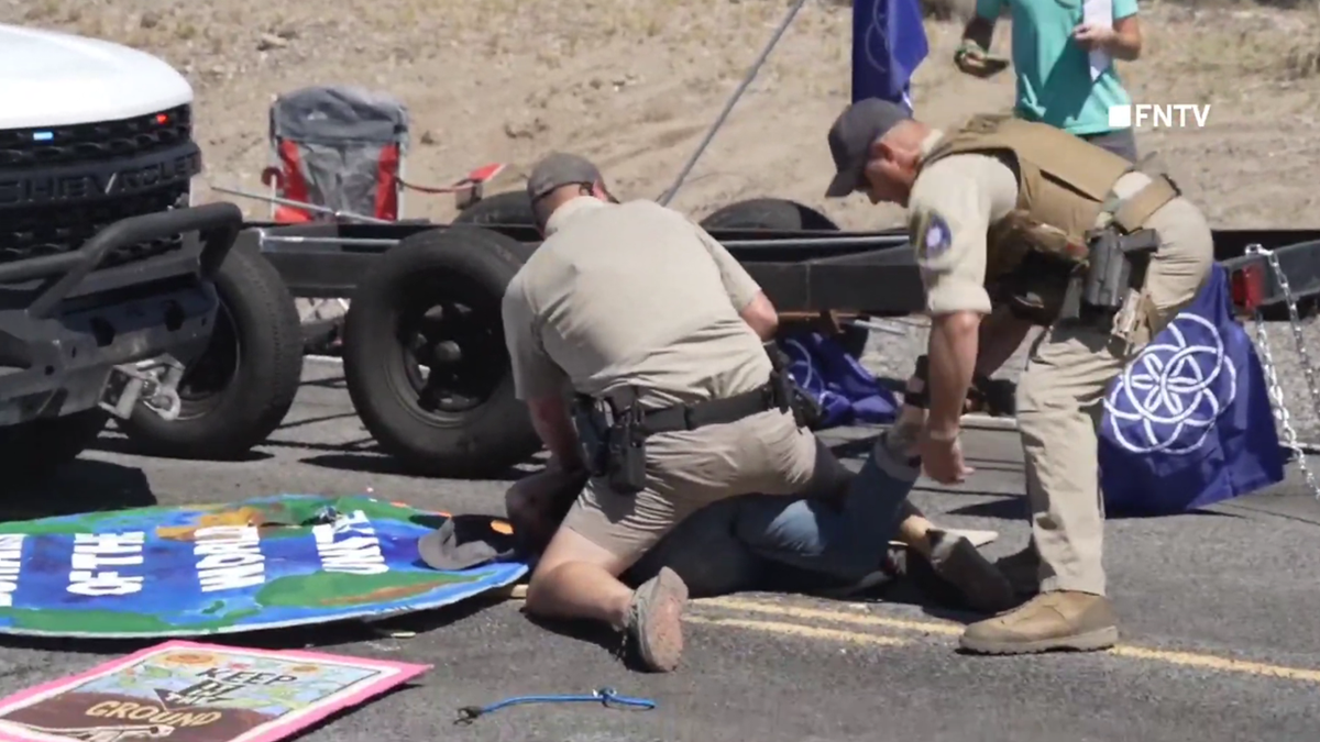 Chaotic video shows police breaking up Burning Man climate protest