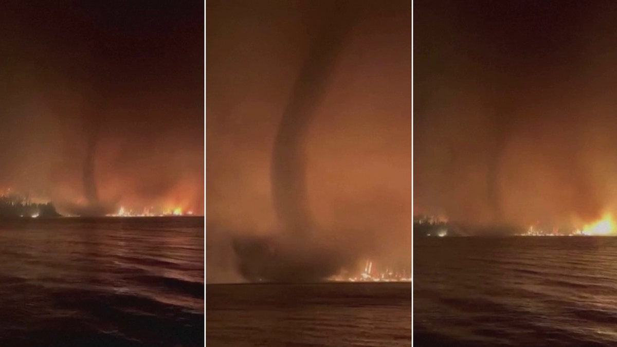 fire tornado over Gun Lake