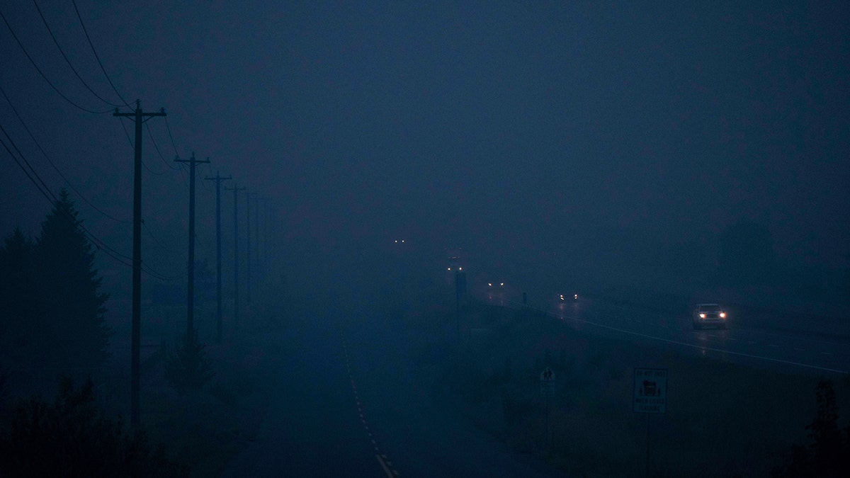 smoke along Trans-Canada Highway 