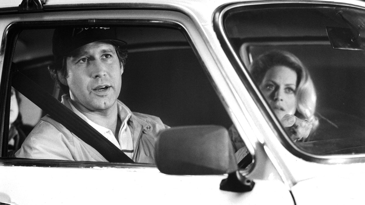 Chevy Chase and Beverly D'Angelo in a scene from European Vacation
