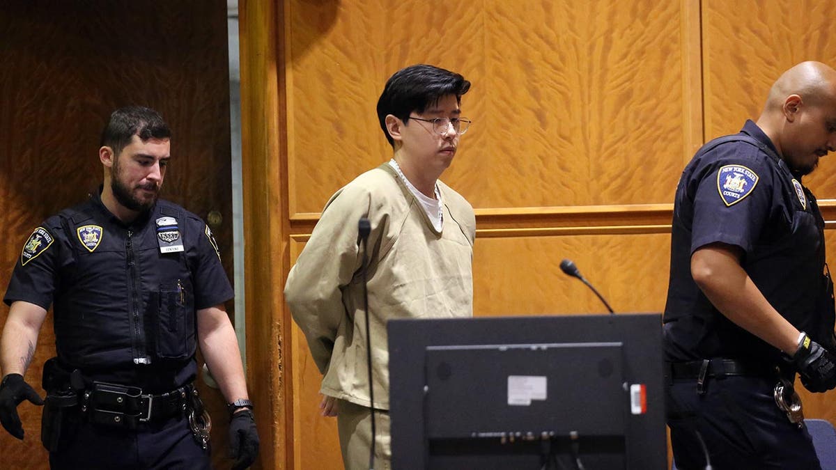 Alleged rapist doctor Zhi Alan Cheng in handcuffs is led into a courtroom