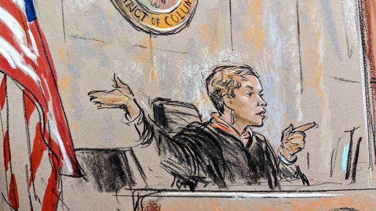 Um esboço do tribunal retrata a representação legal do ex-presidente Donald Trump no tribunal perante a juíza distrital dos EUA, Tanya Chutkan