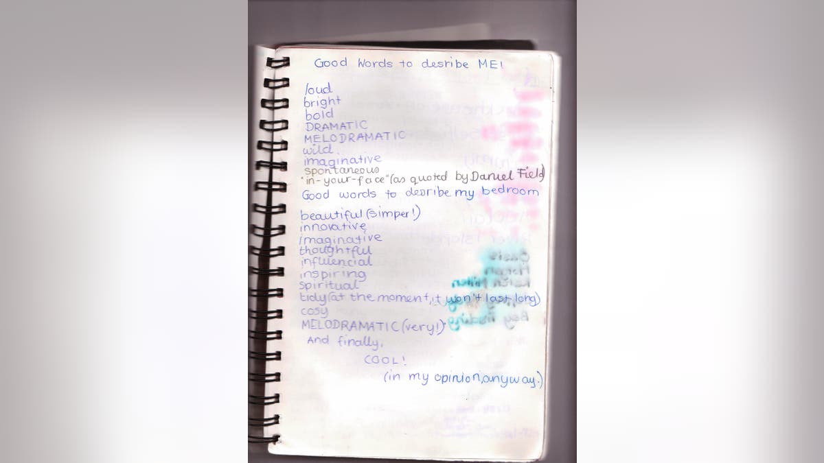 A notebook with a handwritten list