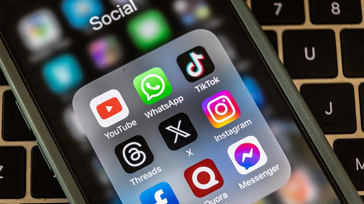 Social media apps on a phone