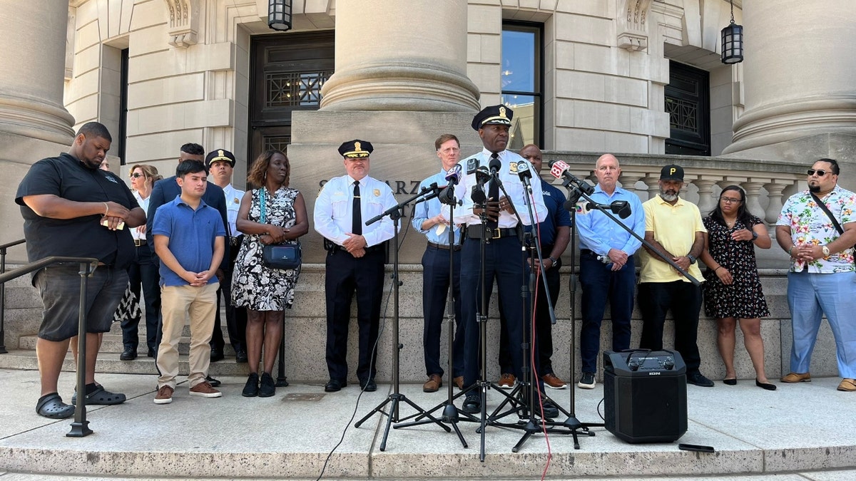 Yale officials hold a press conference
