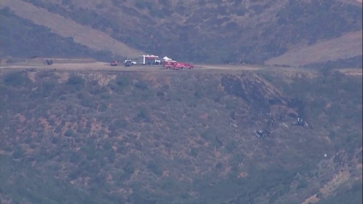 US F/A-18 Hornet fighter jet crash site seen near San Diego
