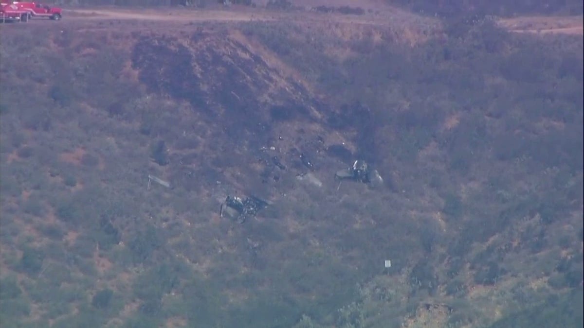 US F/A-18 Hornet fighter jet crash site seen near San Diego