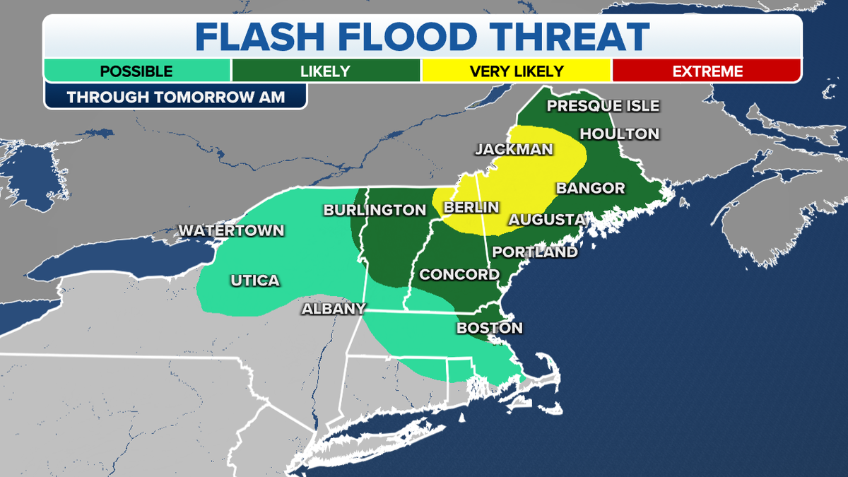 New England flash flooding threats