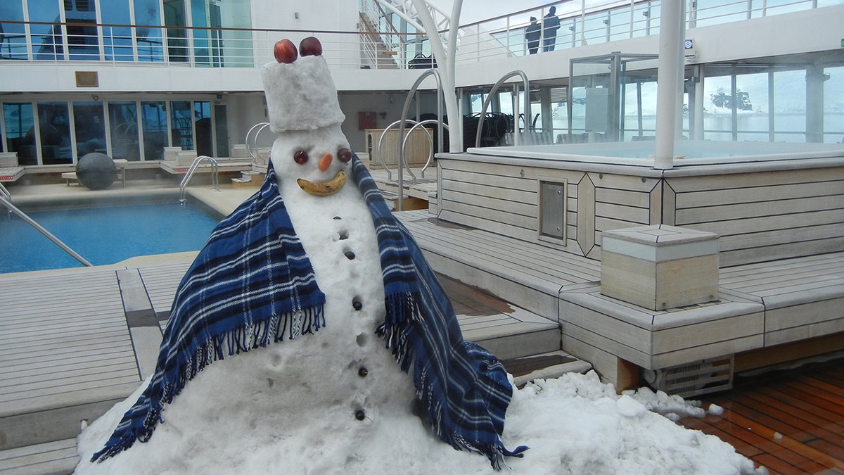 Snowman on cruise ship