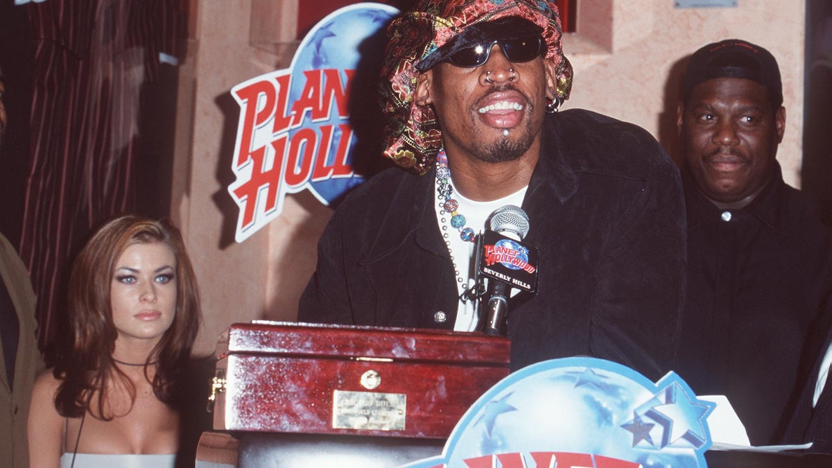 Dennis Rodman and Carmen Electra press conference