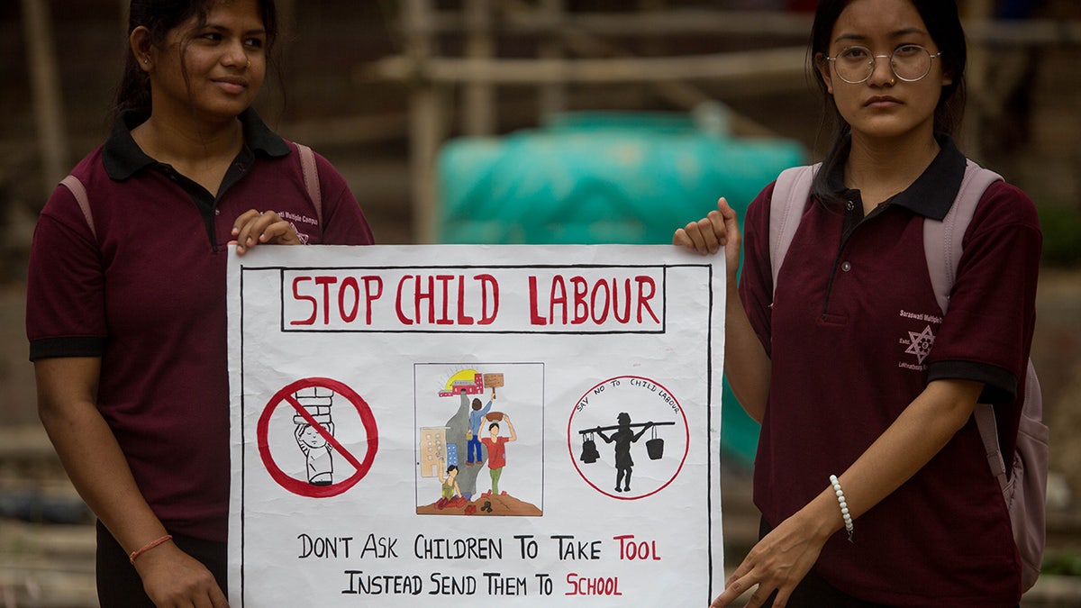 Nepal stop child labor signs