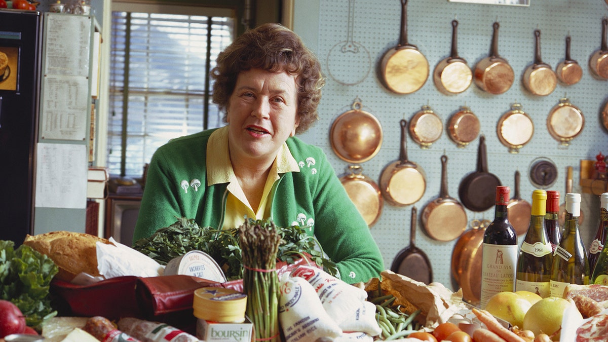 Julia Child in her kitchen