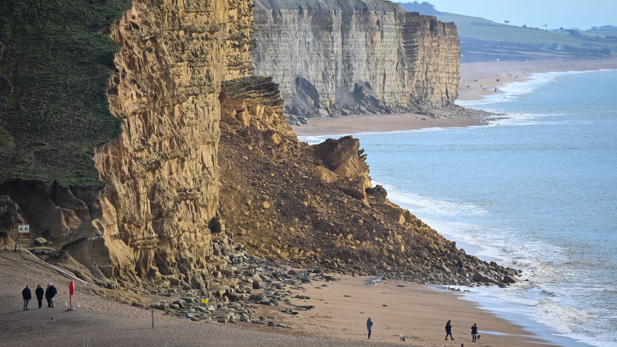 Cliff collapse beach
