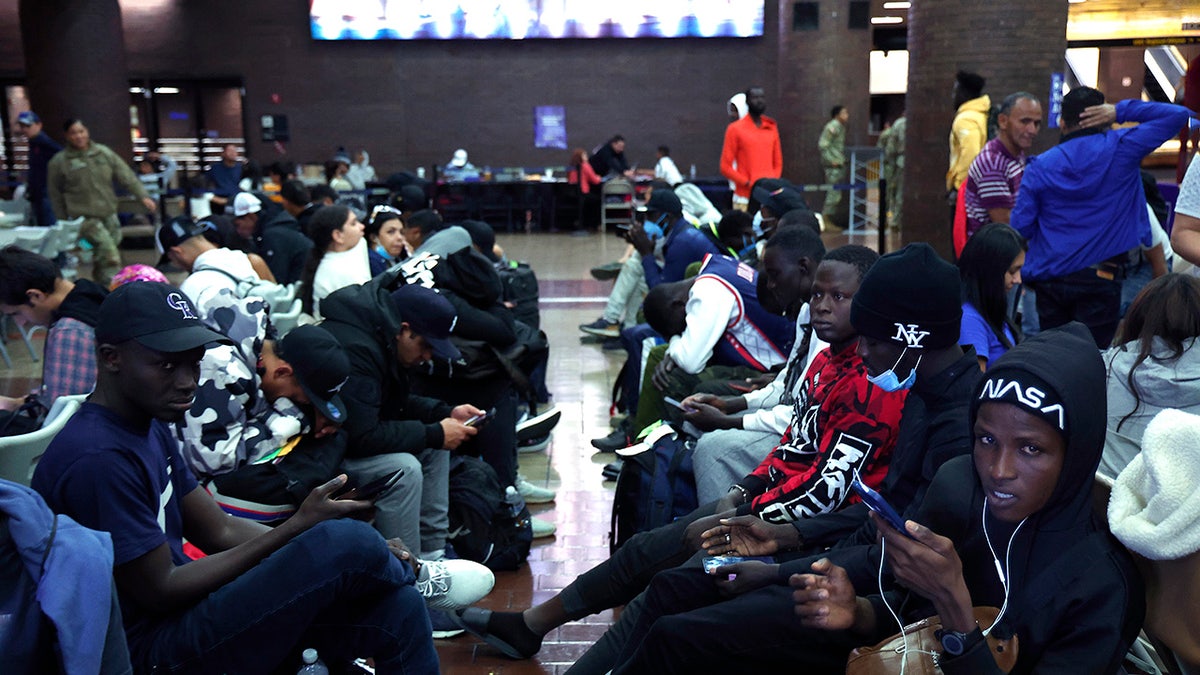 NYC asylum seekers wait at Port Authority