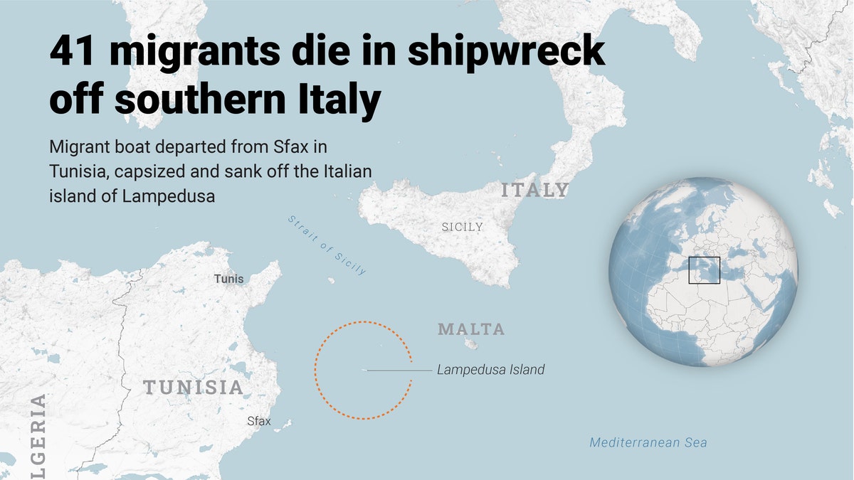 infographic on shipwreck off southern Italy