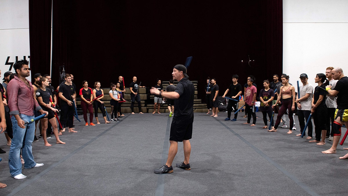 Freddy Bouciegues teaching a stunt class