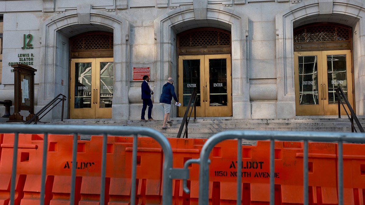 Gates setup outside Georgia courthouse