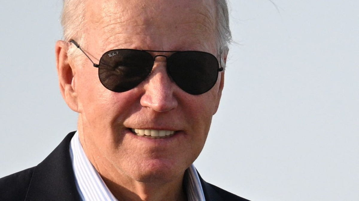 President Joe Biden wearing sunglasses