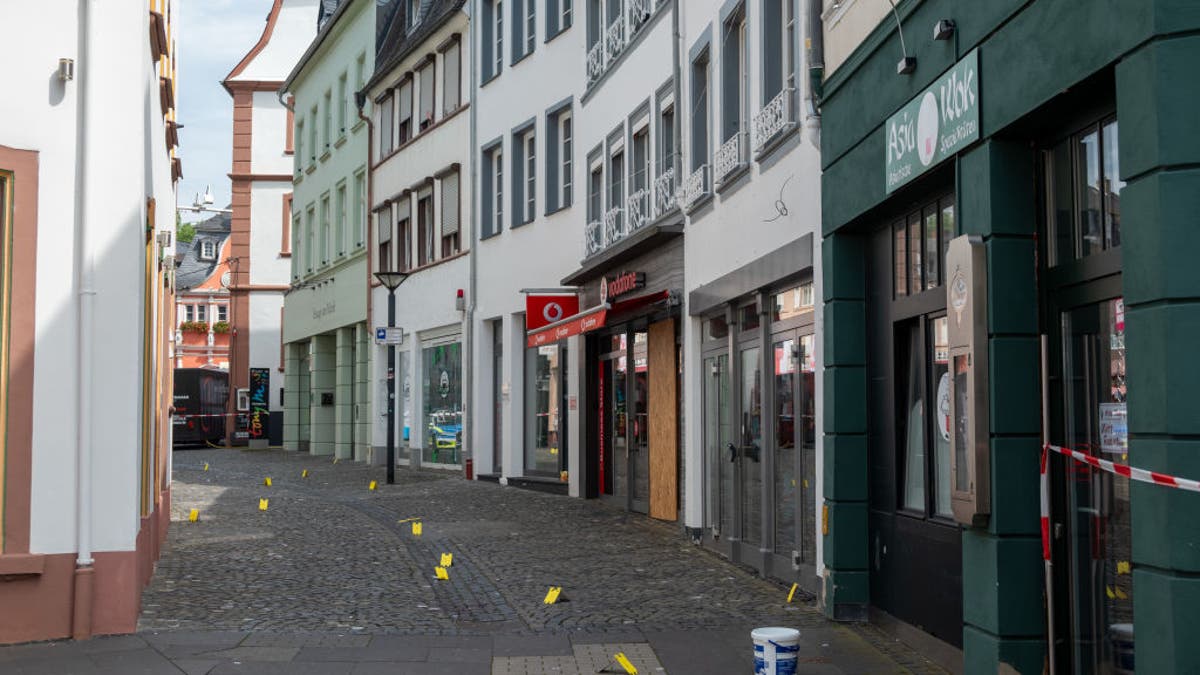 Markers near crime scene of stabbing in Germany