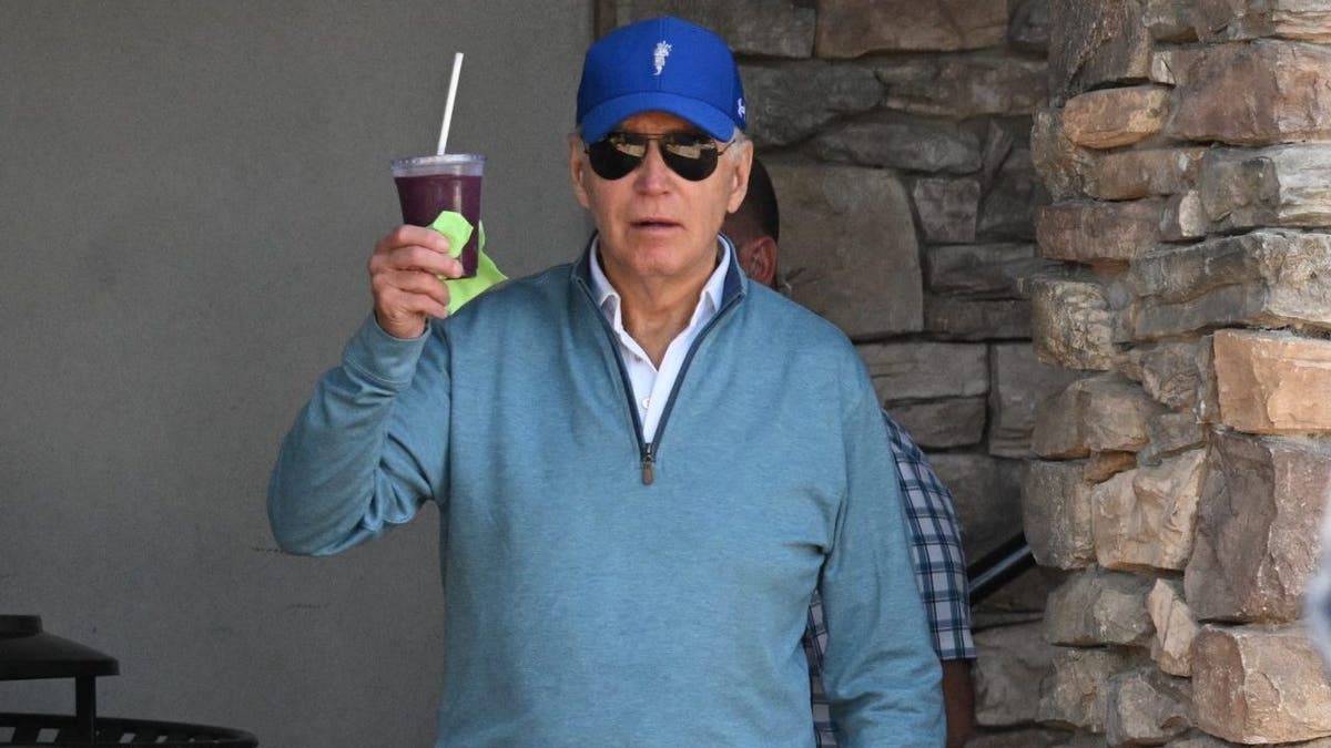 Biden outside a Pilates class