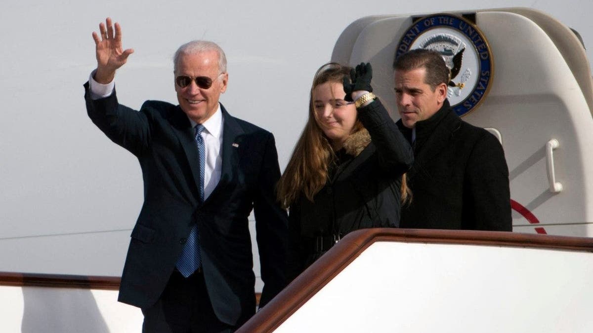 Vice President Joe Biden (L), Finnegan Biden (C) and Hunter Biden (R)