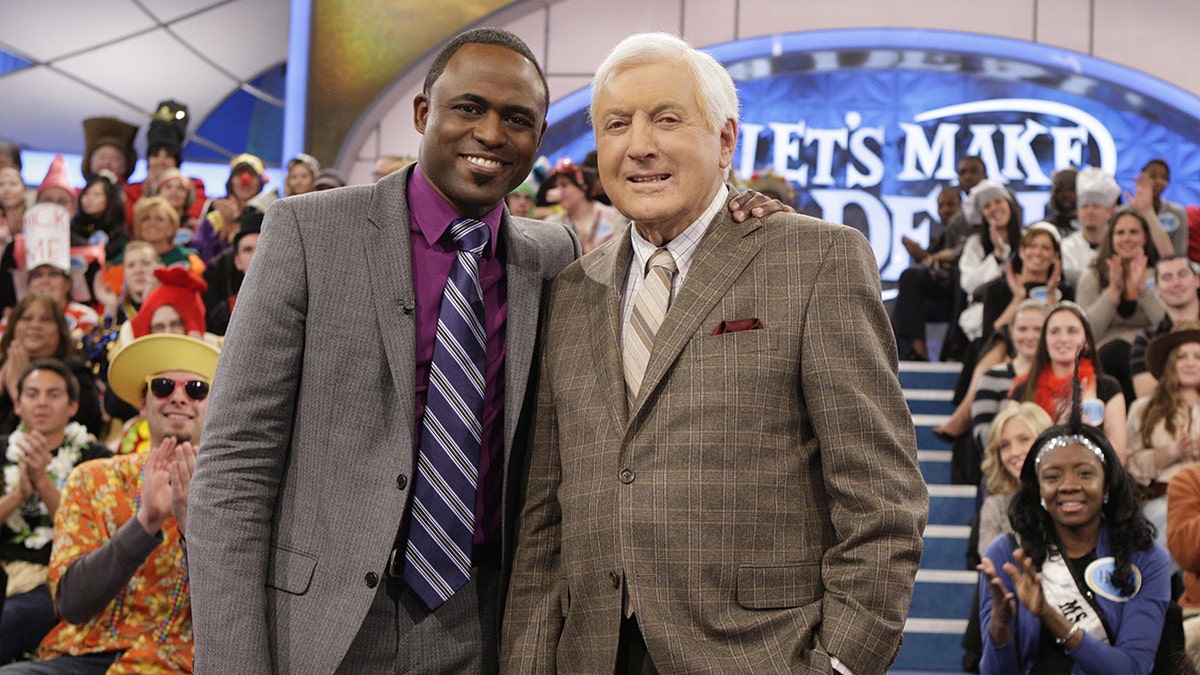 Wayne Brady and Monty Hall on the set of Let's Make a Deal