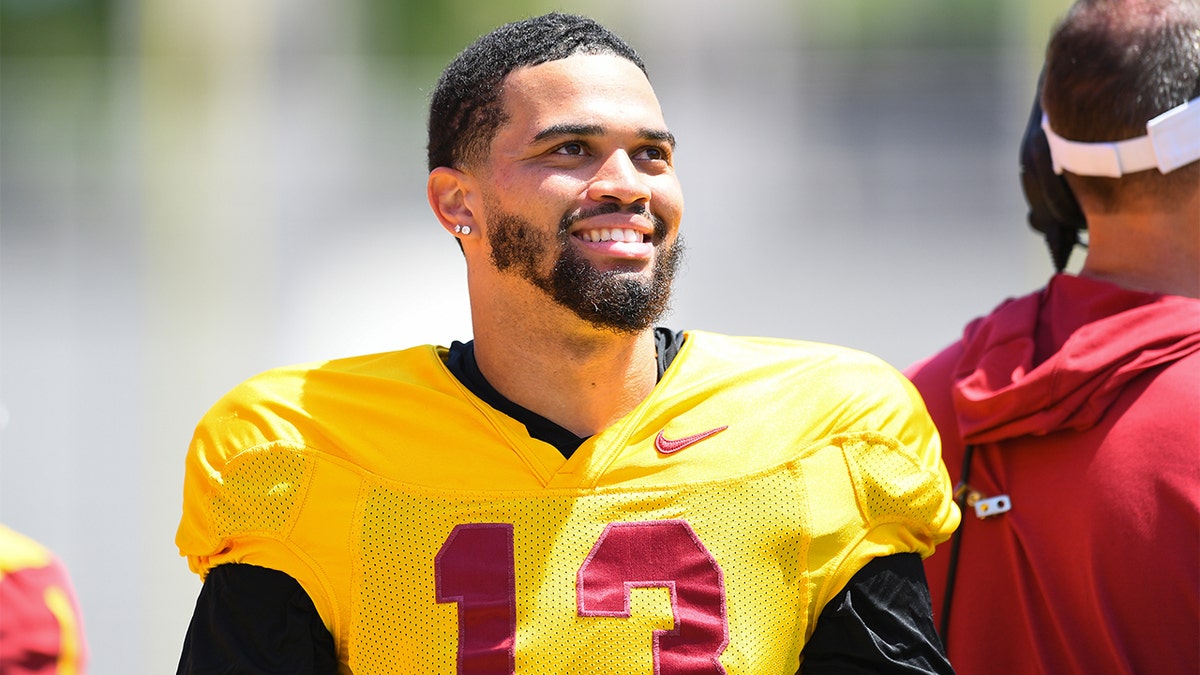 Caleb Williams at USC football practice