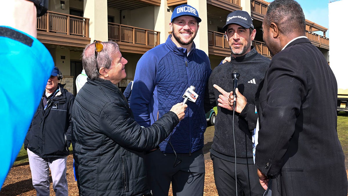 Josh Allen and Aaron Rodgers at a Pro-Am at Pebble Beach