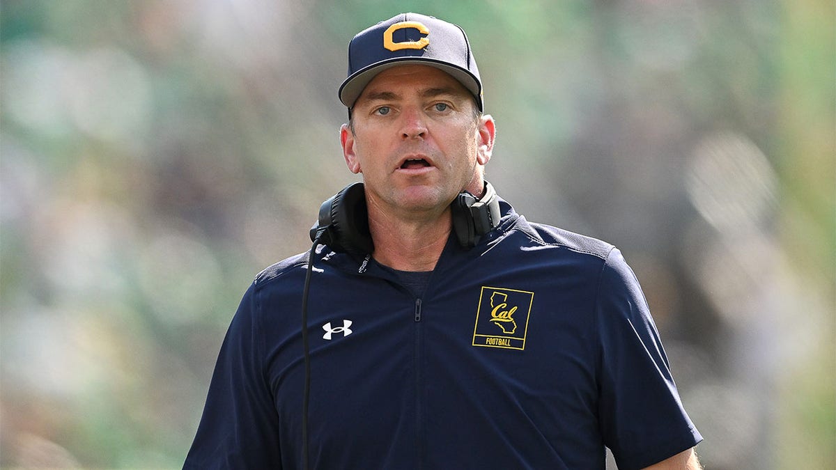 Justin Wilcox looks on against Notre Dame