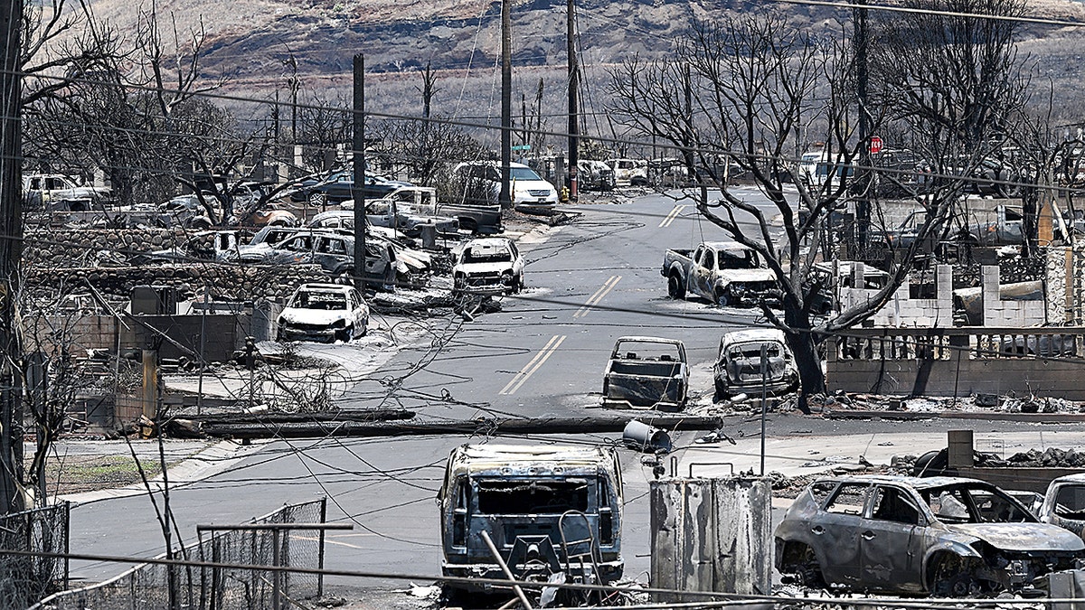 Wildfire damage in Lahaina, Hawaii on Saturday, August 12, 2023
