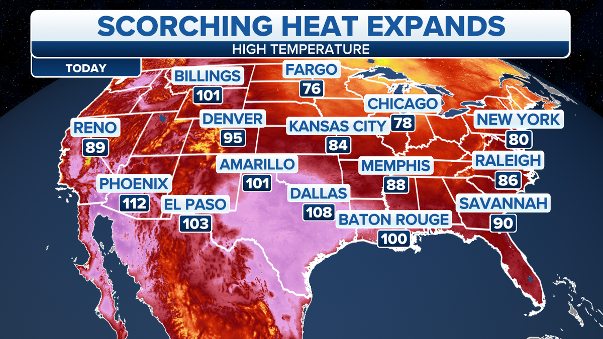 Heat expands across the country on Thursday