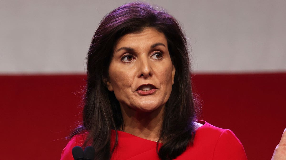 Nikki Haley, former ambassador to the United Nations, speaks at a GOP event in Des Moines, Iowa, on July 28.