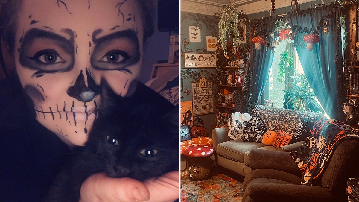 Ohio woman's Halloween-decorated home