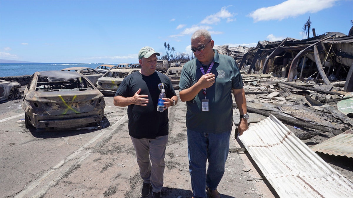 hawaii governor and maui mayor tour wildfire damage