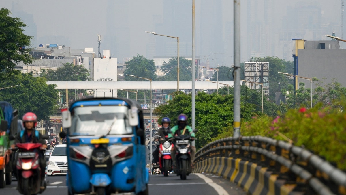 Smoggy conditions in Jakarta