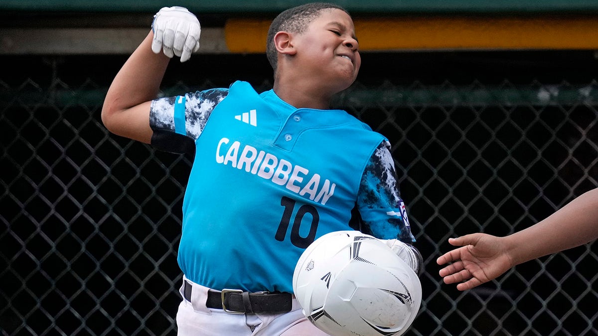 Jay-Dlynn Wiel celebrates a run