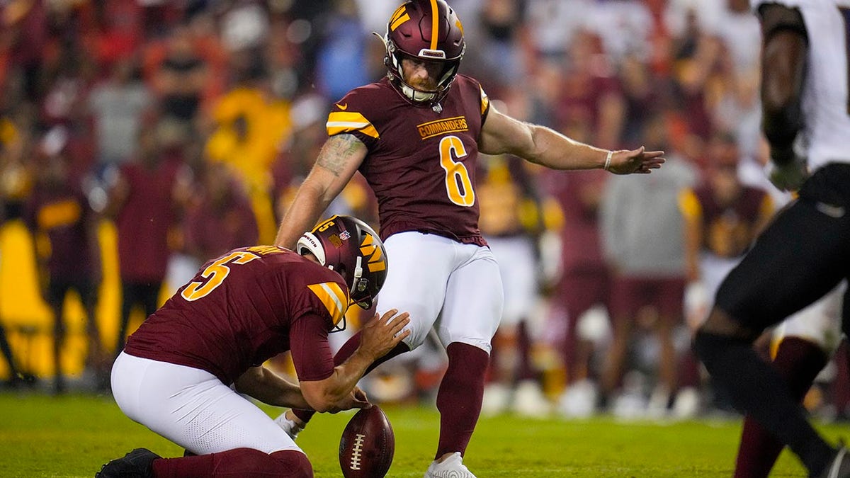 Joey Slye kicks