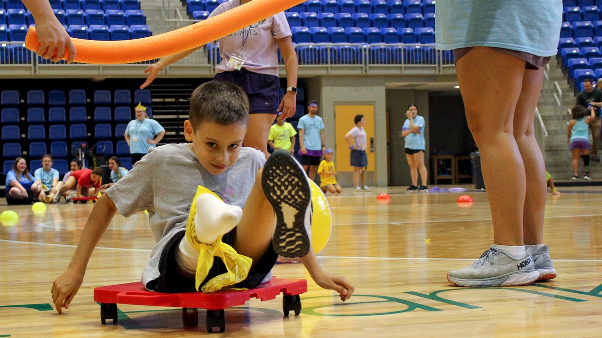 Camper Conor Dwyer participates in Camp No Limits