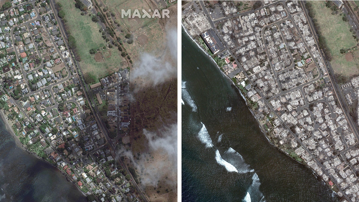 Satellite photos show before and after Maui, Hawaii wildfires