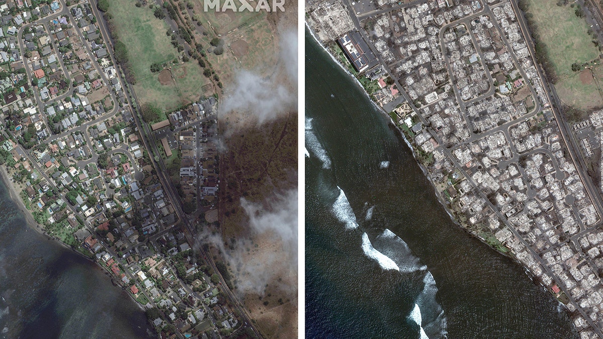 Satellite photos show before and after Maui, Hawaii wildfires