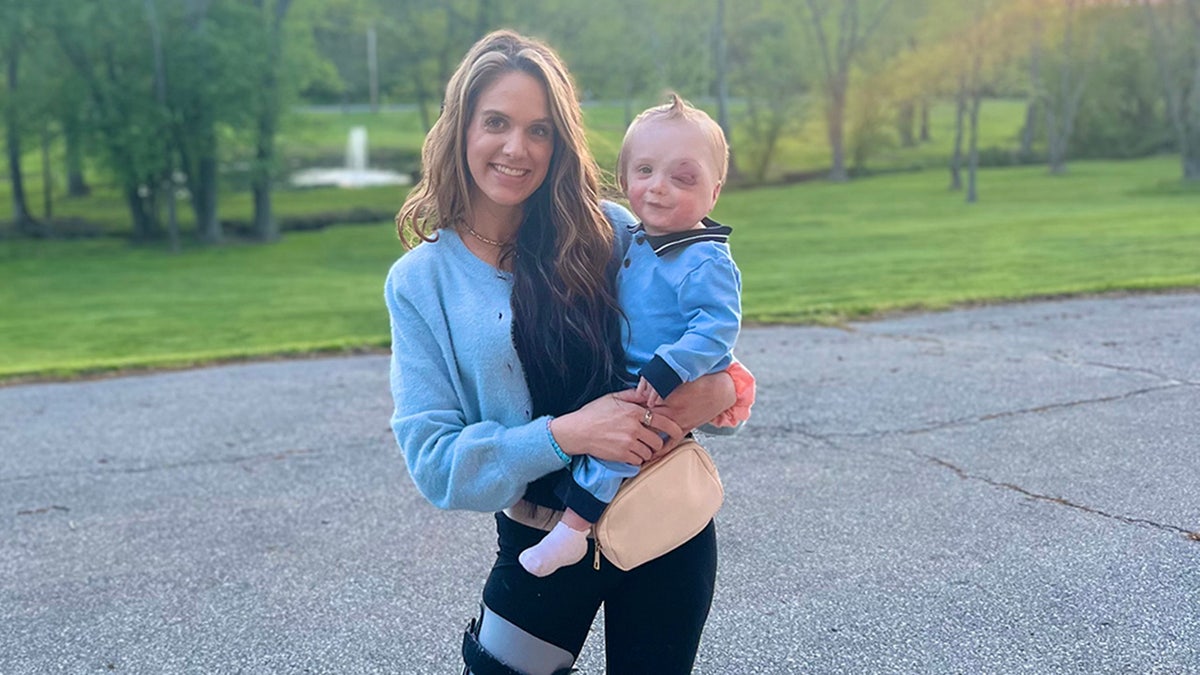 Lindsey holding Bryson