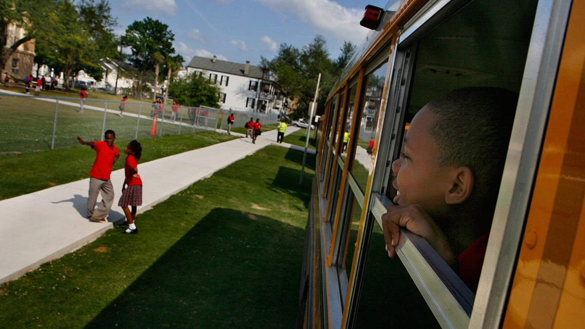 School bus seen in New Orleans
